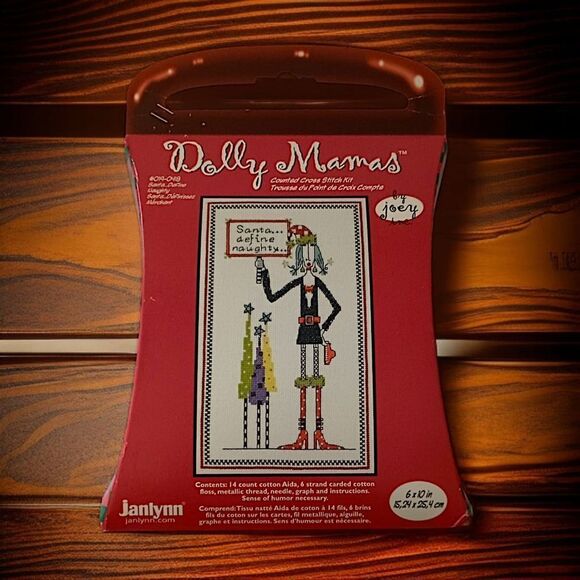 Dolly Mamas Counted Cross Stitch Kit Santa Define Naughty 019 0418 NEW Janlynn - Picture 15 of 16